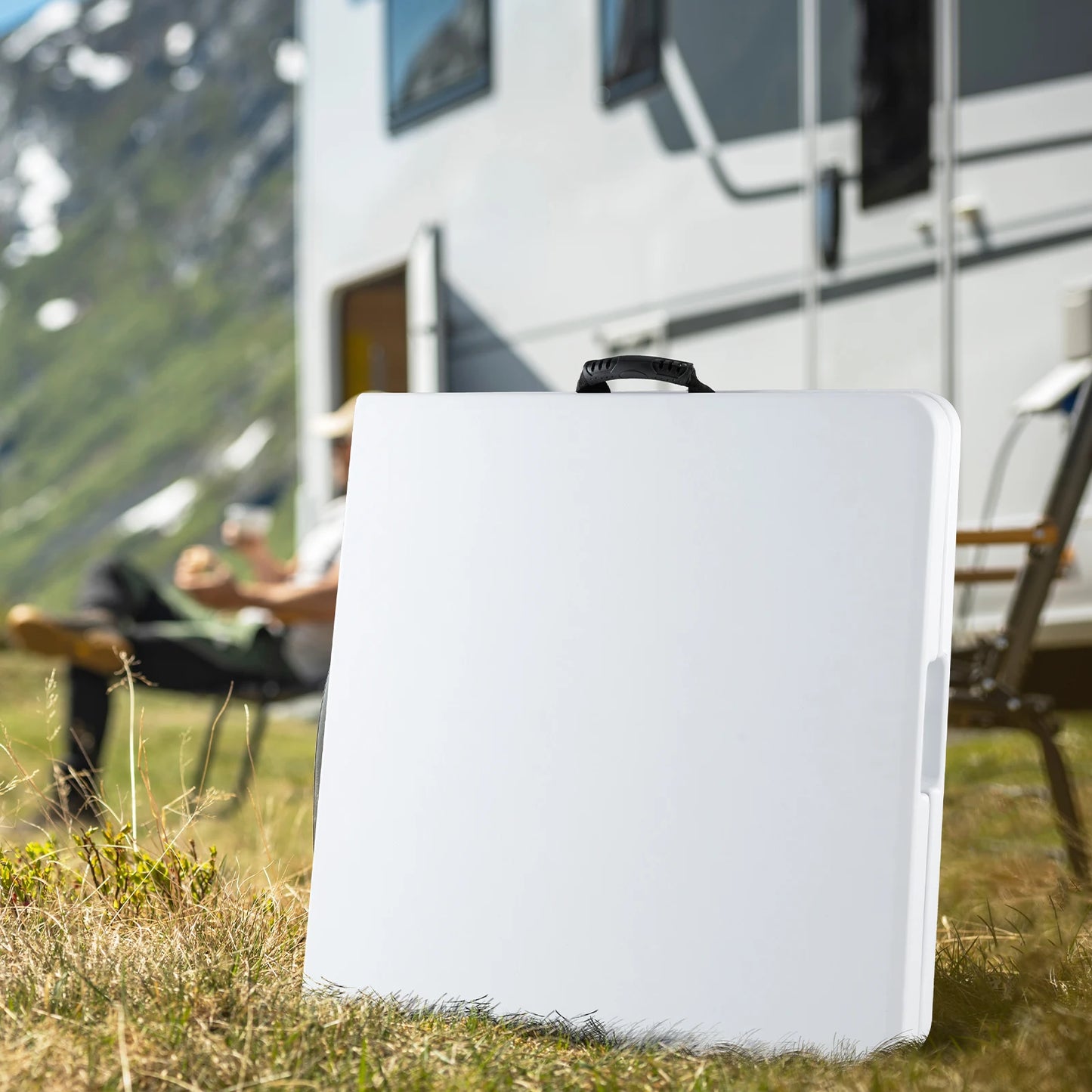 JHK-Outdoor Portable Folding Table, Heavy Duty Foldable Table with Carrying Handle, Safety Lock for Camping, Picnic, Dining