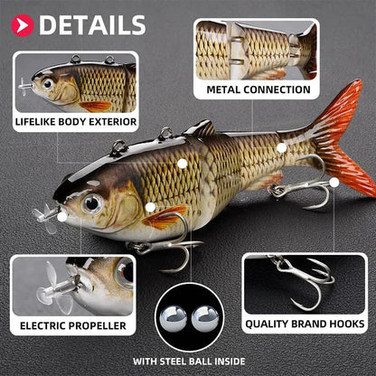 Electric Fishing Lure Multi Jointed Wobbler Swimbait USB Rechargeable Robotic Lure Artificial Hard Baits Fishing Accessories