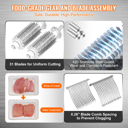 Meat Tenderizer Heavy Duty Stainless Steel Meat Tenderizer Machine Quick and Easy Manual Operation Kitchen