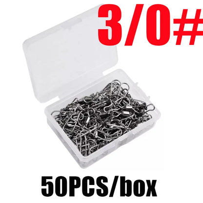 Bearing Rolling Swivel Stainless Steel Snap Pike Fishing Accessories Connector Fishhook Lure Swivels Tackle
