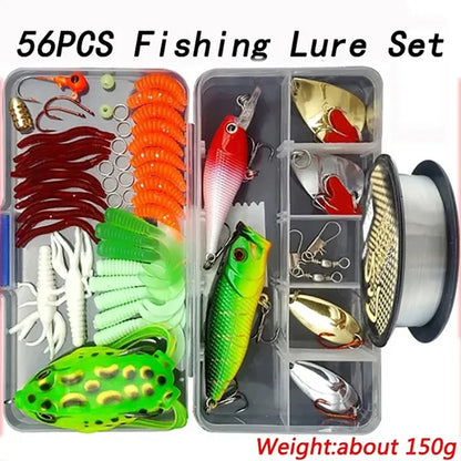 Fishing Lure Kit Soft and Hard Bait Set Gear Layer Minnow Metal Jig Spoon For Bass Pike Crank Tackle Accessories