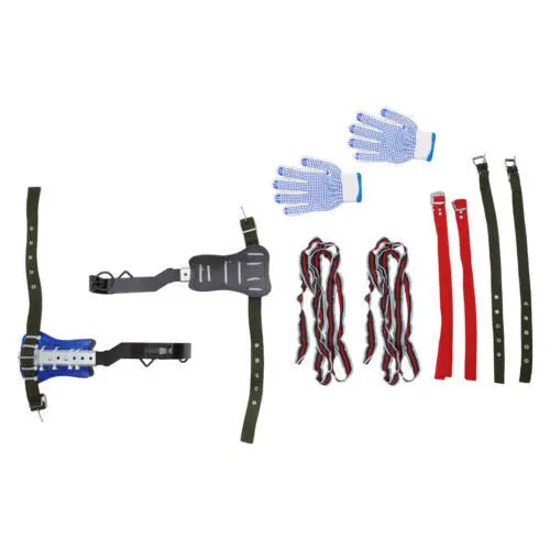 Tree Climbing Spike Set Adjustable Pole Climbing Gear Kit w/Safety Belt Portable