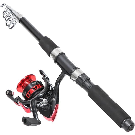 Best - Fishing Rod, 6.9ft 2Pcs Telescopic Fishing Rods Set, Carbon Fiber Fishing Pole, 2PCS Spinning Rod and Reel Combo-NEW