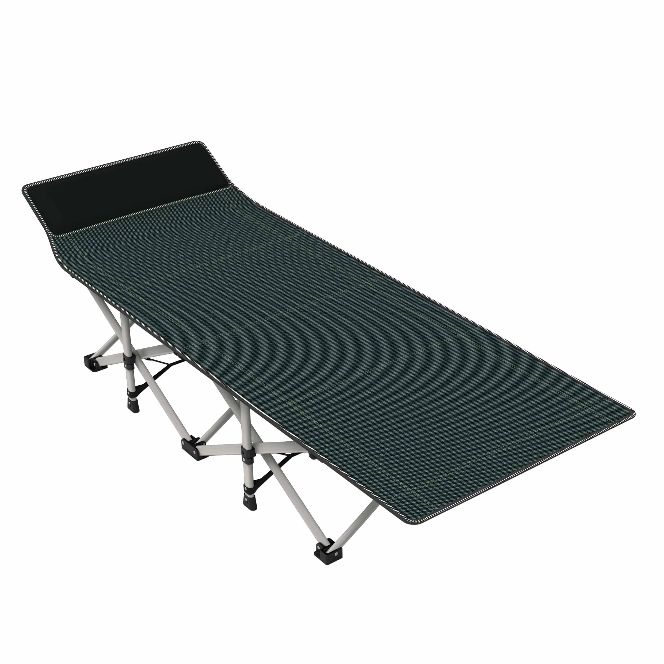 XXL Camping Bed/Camping Cots For Adults, Portable &amp; Foldable Folding Cot Bed With 4" Cozy Mattress, Easy-to-Carry Outdoor Daybed