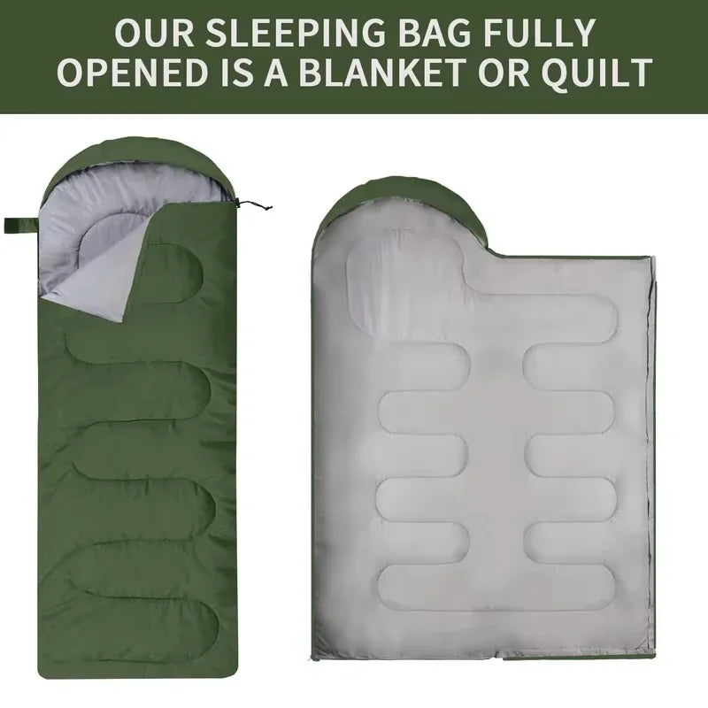 Portable camping sleeping bag men and women universal zipper close outdoor hiking backpack installed convenient travel bed