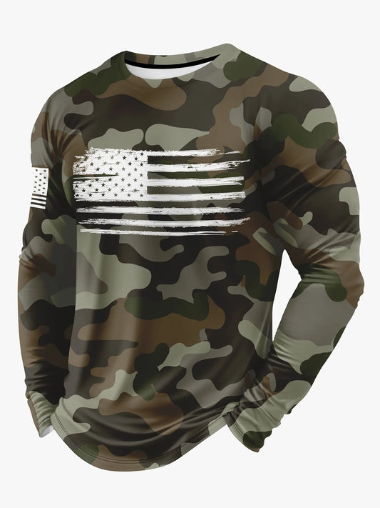 Men's Fashion 3d Camouflage Print Long Sleeve
