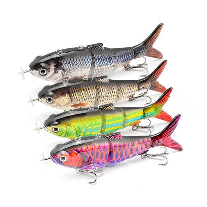 Automatic Swimbait Electric Robotic Fishing Lure 4-Segement Auto Multi Jointed Bait USB Rechargeable Wobbler Pesca Accessories