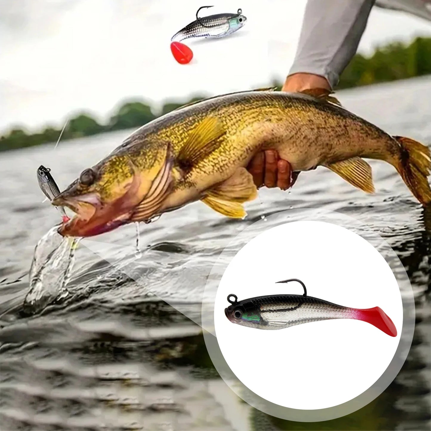 5pcs Realistic Fishing Lures 8cm Soft Artificial Swim Baits Sturdy Durable Material Fishing Bait for Freshwater Saltwater