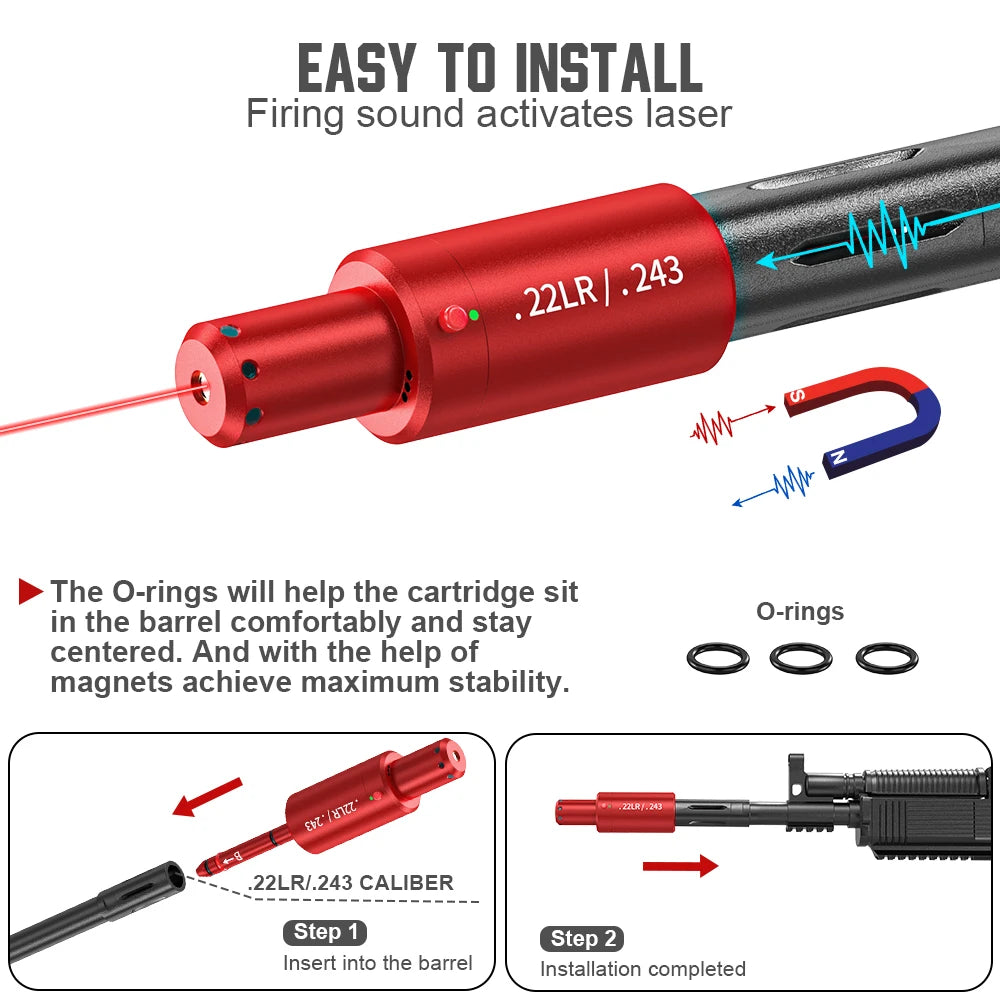 22LR dual-purpose magnetic suction laser training bullet, red dot laser training bullet,