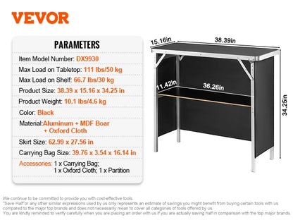 VEVOR Folding Portable Bar Table   Table for Party Picnic E
