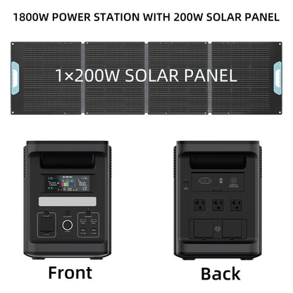 Battery Generator Power Bank 1800W/1536WH with Camping Accessories Outdoor 200W