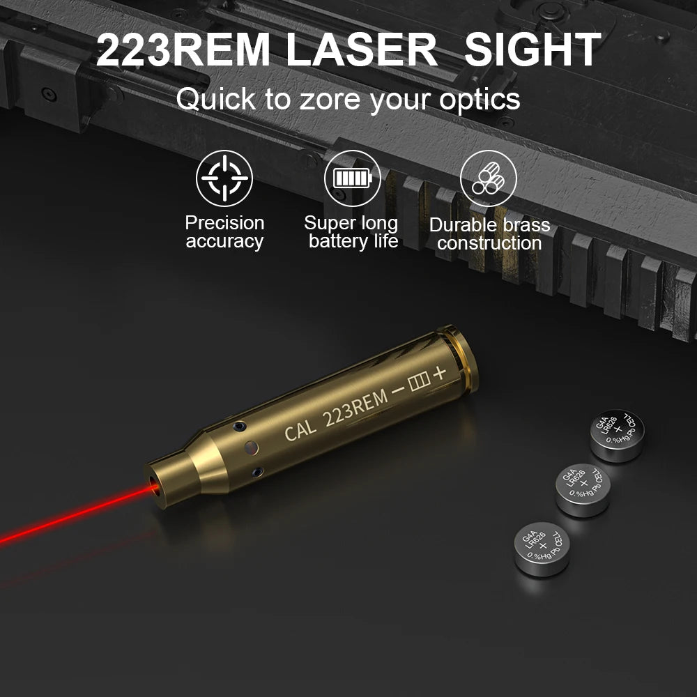 223REM Optics Cartridge Red Dot Laser Bore Brass Bore