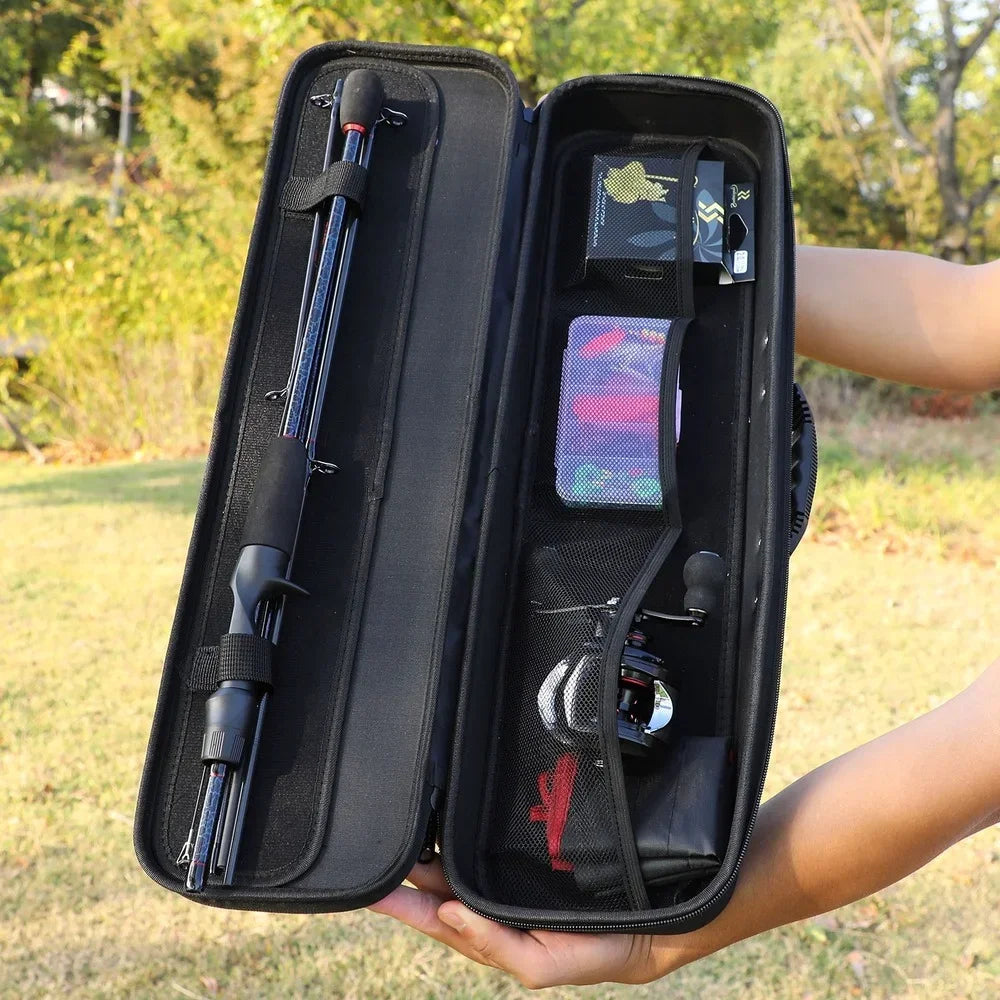 Sougayilang Fishing Rods and Reels Full Set Bag Portable 5 Sections Fishing Rod and 12LB Max Drag Baitcasting Reel Carp Fishing