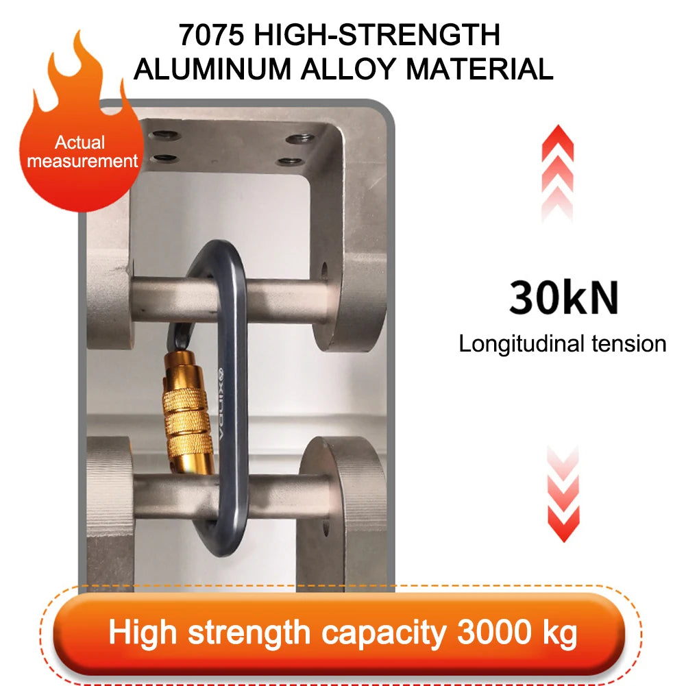 30kN Climbing Carabiner Heavy Duty Locking Carabiner Rock Climbing Carabiner for Rock Climbing Rappelling and Mountaineering