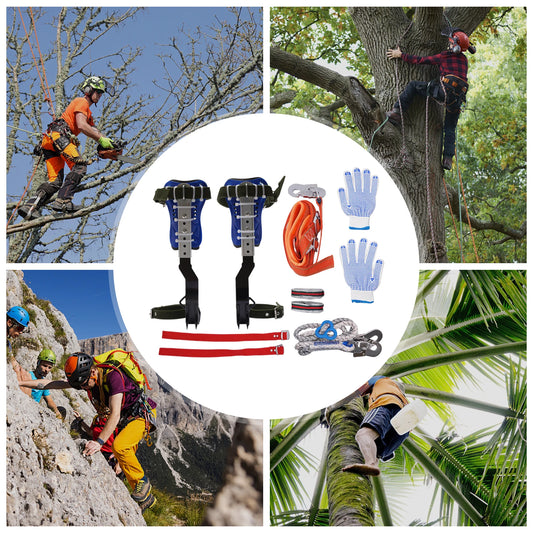 Professional Tree Climbing Spikes Kit 330lb Capacity Steel Spurs with Adjustable Straps & Safety Gear for Arborists & Hunters