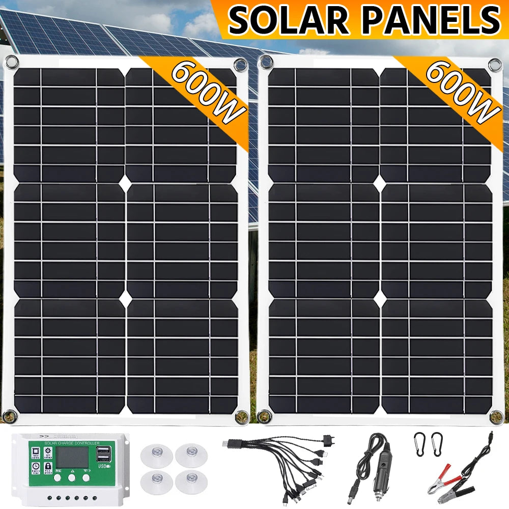 Portable Solar Power Charger for Bank Battery Camping Car Boat RV Solar Plate