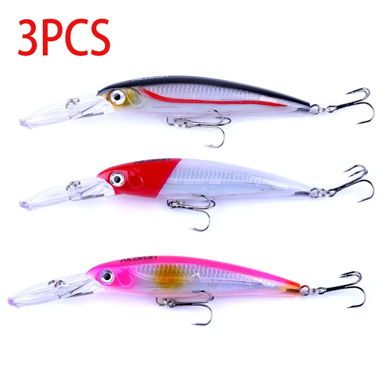 HENGJIA 1pcs Fishing Lures 170mm 30g Plastic Hard Bait Minnow Wobblers For Trolling Lure Bass Crank Bait isca fishing tackles