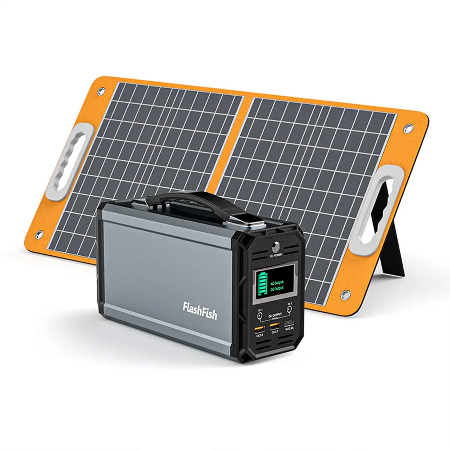 240V portable power station equipped  generator and 60W foldable solar panels