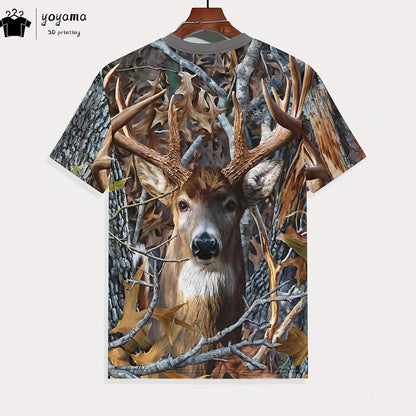 T shirts Animal Print Men's Clothing Fashion Street Pullover Short Sleeve Tees Summer Men's Clothing