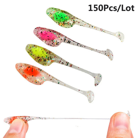 150Pcs Fishing Soft Lures 5cm/1.3g Silicone Artificial Soft Bait For Sea Rockfish Fishing Equipment Wobbler Fishing Tackle Pesca
