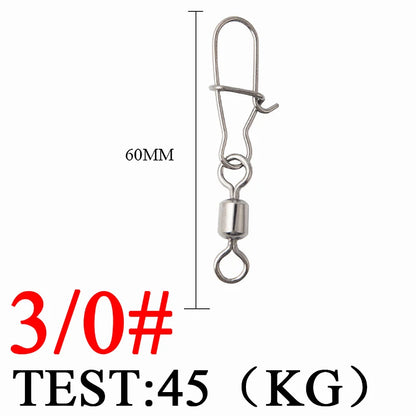 Bearing Rolling Swivel Stainless Steel Snap Pike Fishing Accessories Connector Fishhook Lure Swivels Tackle