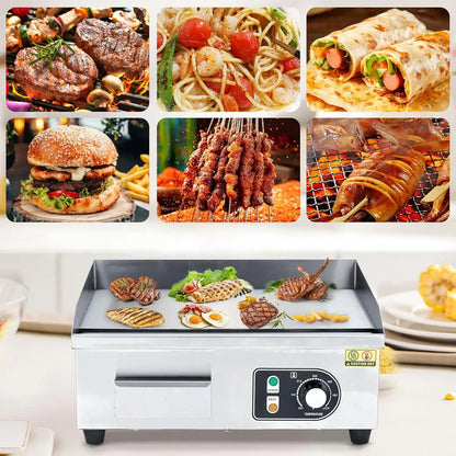 30 Inch Electric Griddle for Outdoor Cooking Non-Stick Grill Plate Adjustable Temperature Control 122°F-572°F