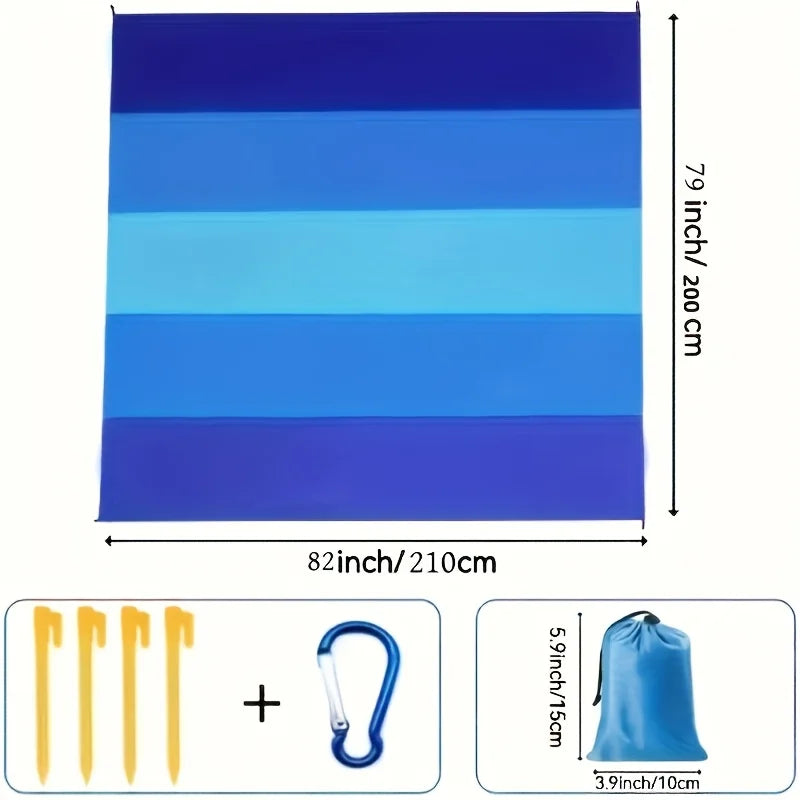 Extra Large Summer Beach Mat Fast Drying Anti Sand Camping Picnic Blanket Ultra Light Compact Portable Foldable