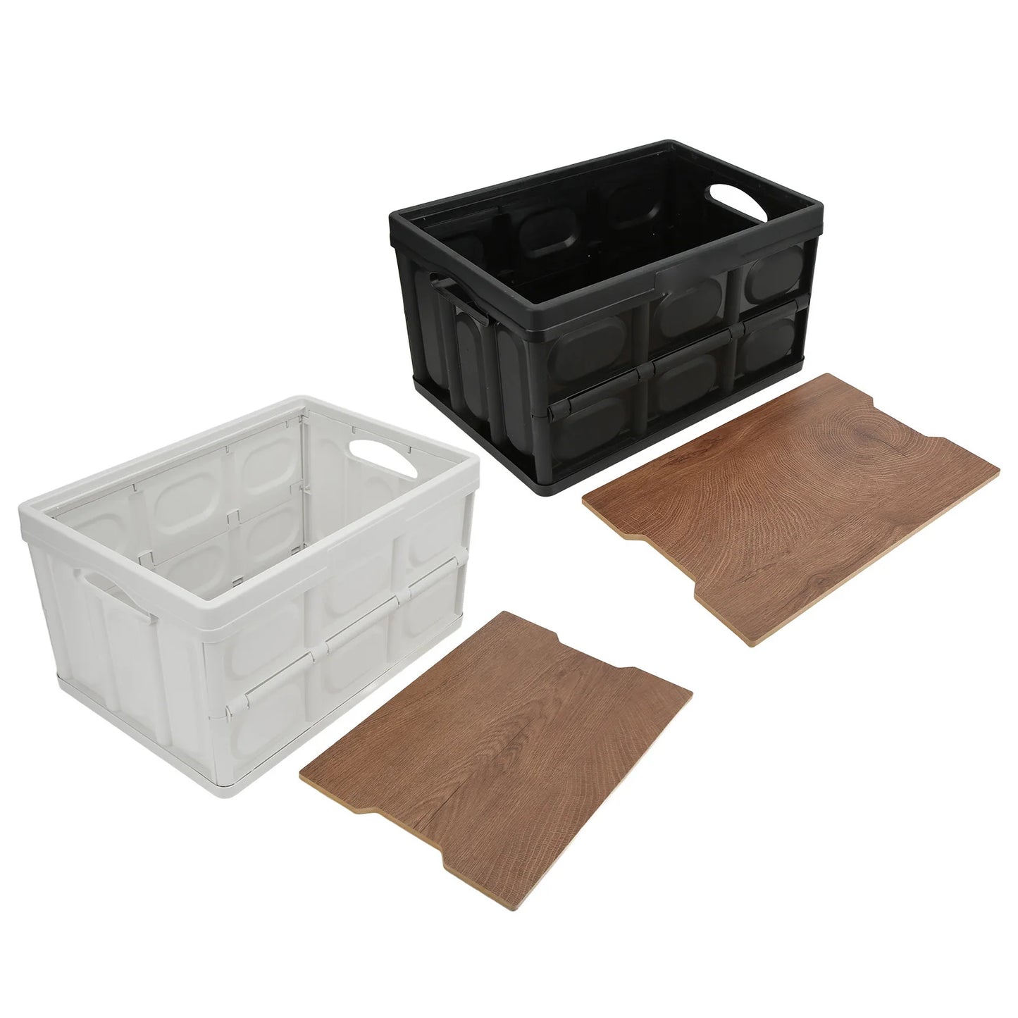Folding Storage Box  with Wooden Panel for Outdoor