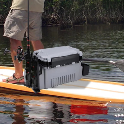 Saltwater Tackle Box Large 11L Tackle Boxes Large Fishing Box Fishing Bucket Organizer with 2pcs Rod Holder & 2pcs Cup Holder