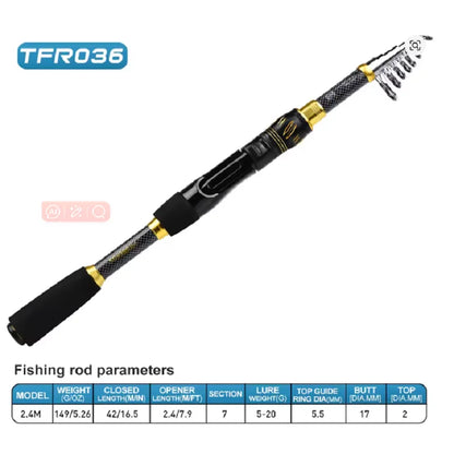 Fishing Combo Portable Ultralight Telescopic Rod and 5.1:1 Gear Ratio Spinning Reel Lures Hooks Line Full Kit