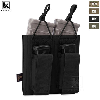 KRYDEX Tactical Double Magazine Pouch 556 M4 M16 AR15 Rifle 9mm Pistol Mag Pouches Carrier Black Shooting Accessories