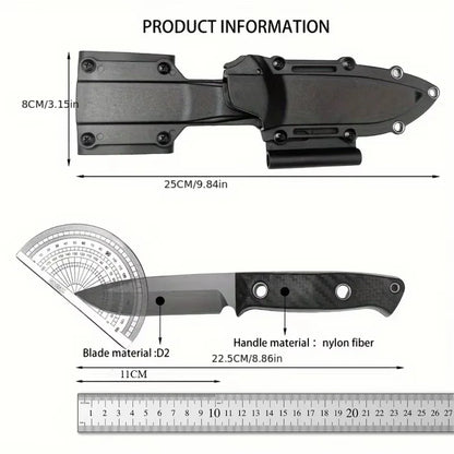 BM 163BK Straight Knife Nylon Fiber Handle D2 Blade Outdoor Combat Military Hunting Cutting Self-defense Multi-tools Men's Gift