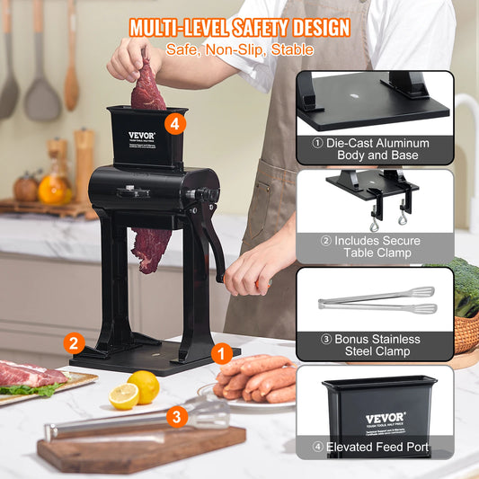 Meat Tenderizer Heavy Duty Stainless Steel Meat Tenderizer Machine Quick and Easy Manual Operation Kitchen
