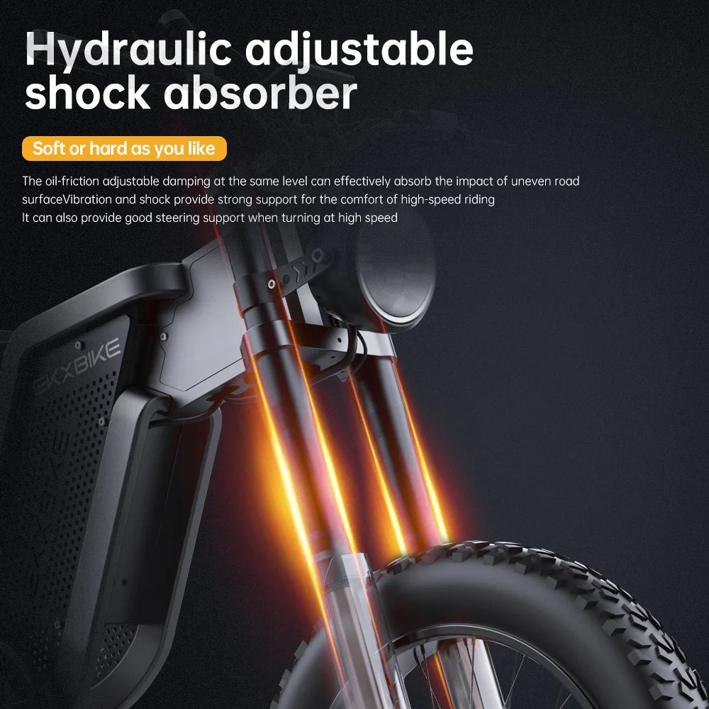 EKX X21 Adults Electric Bike 2000W 48V35AH 55km/h Samsung Battery Snow Electric Motorcycles 20“*4.0 Off Road Tyre Mountain Ebike