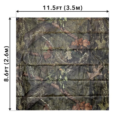 Waterproof Hunting Camo Tarp 8.6ft x 11.5ft Multi-Purpose PE Tarpaulin Durable Concealment Reinforced Corners Grommets Outdoor