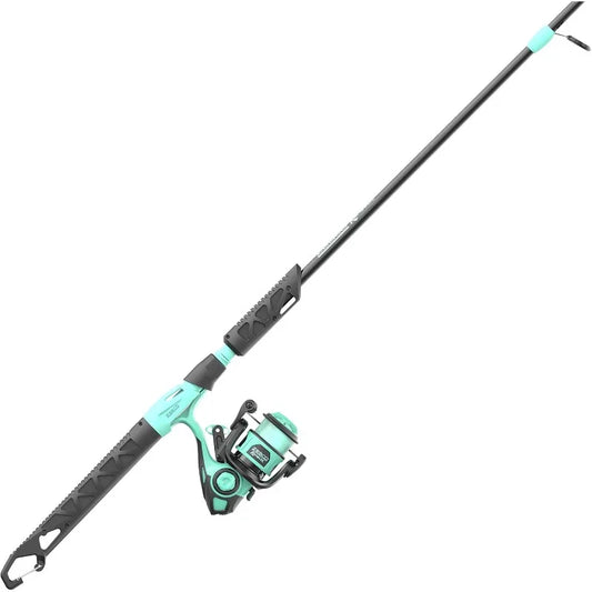 Zebco Rambler Fishing Reel and Rod Combo, Durable Fiberglass Rod with Built-in Carabiner, Patented No-Tangle Reel, Pre-Spooled w