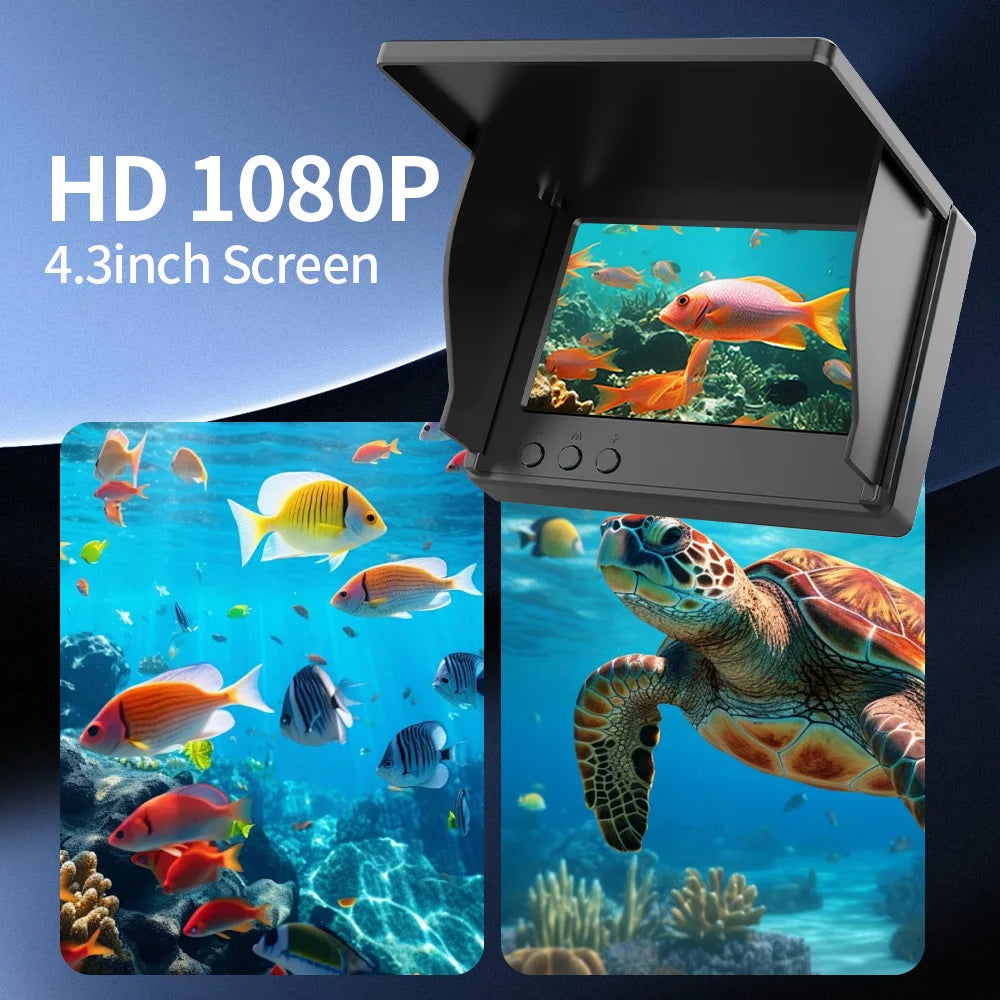 Portable Fish Depth Finder Water Handheld   LCD Fish Finder Underwater 120° Fishing Camera With Night Vision