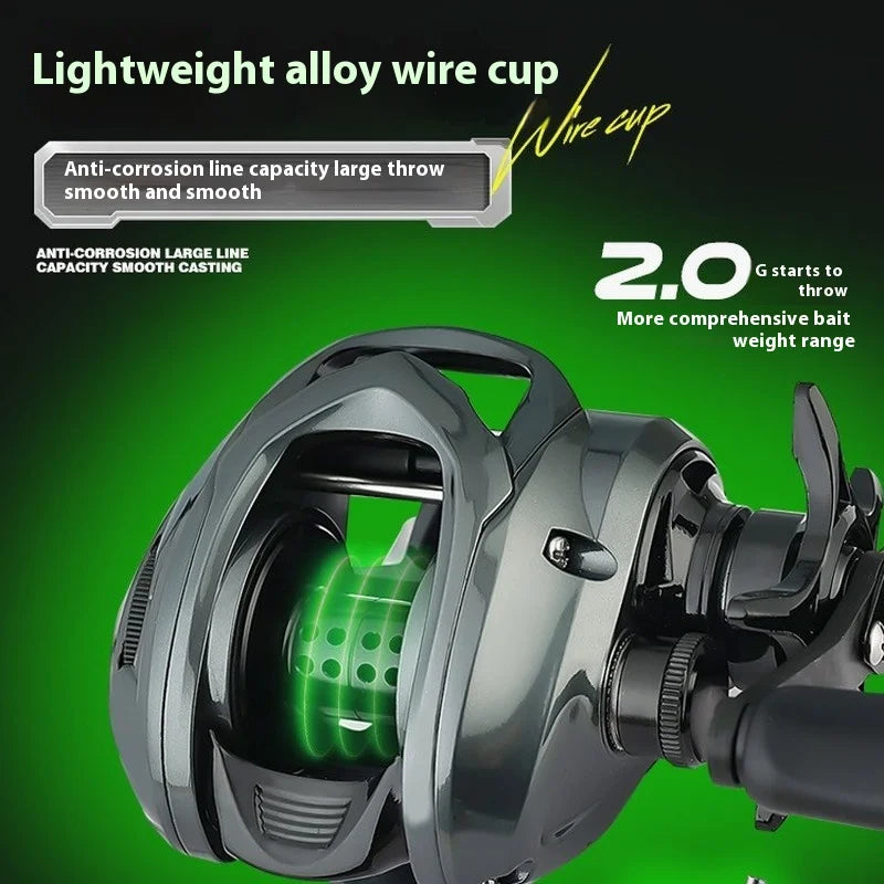 ABT100 Ultra-Light Carbon Fishing Reel Smooth Magnetic Brake Far Casting Water-Drop Wheel Anti-Line Explosion For Fishing Sports