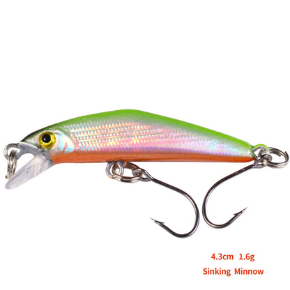 1pcs  4.3cm 1.6g Pesca Stream micro Fishing Lure Sinking Minnow Artificial Hard Bait For Bass Carp Pike SalmonTrout Panfish Lure