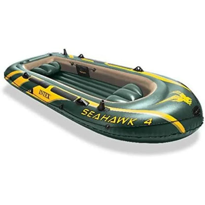 Great deal.Seahawk Inflatable Boat Series: Includes Deluxe Aluminum Oars and High-Output Pump – SuperStrong PVC – Fishing Rod Ho