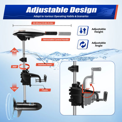 lectric Outboard Trolling Motor 65LBS With 40CM Short Shaft Brush Motor Suitable For Small Boats Inflatable Boat