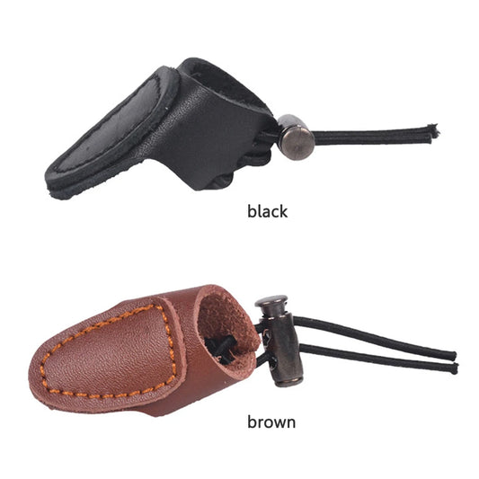 Soft Cow Leather Recurve Bow Arrow Finger Tip Protector Practice Archery Thumb Ring Tab Guard Hunting Accessories