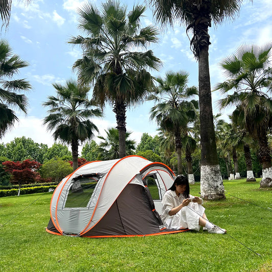 A pop-up tent for family trips, waterproof sun-proof camping tent, portable outdoor tent camping and hiking trips