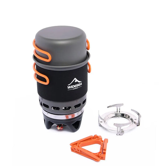 Camping Cooking System with Heat Exchanger Outdoor Gas Burner Stove