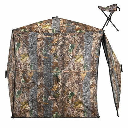 360 Degree See Hunting Blind Upwards Fully Open Door for 2-3 Person with Stool