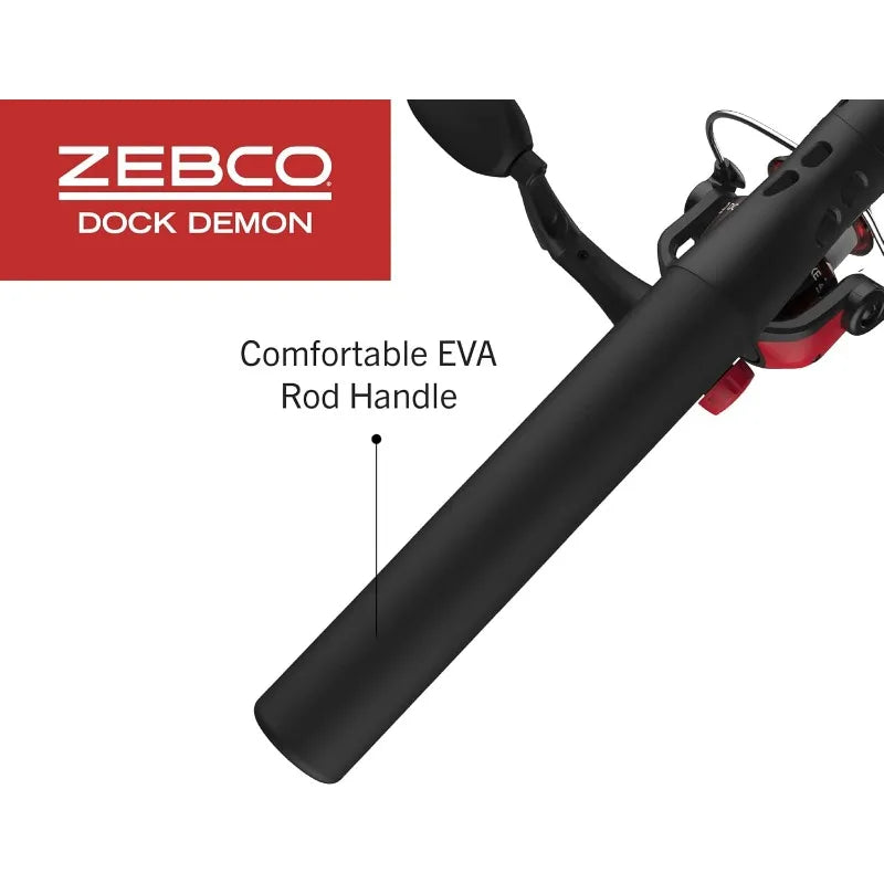 Zebco Dock Demon Spinning Reel or Spincast Reel and Fishing Rod Combo, 30-Inch Durable Fiberglass Rod, QuickSet Anti-Reverse Fis