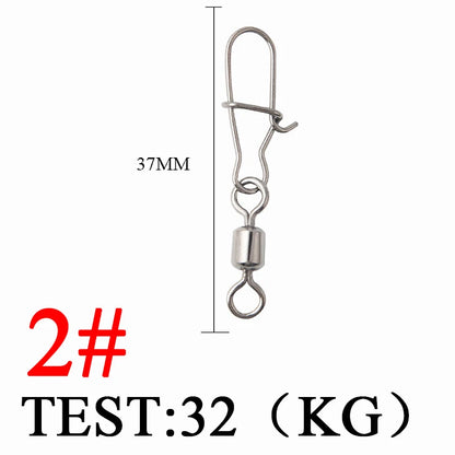 Bearing Rolling Swivel Stainless Steel Snap Pike Fishing Accessories Connector Fishhook Lure Swivels Tackle