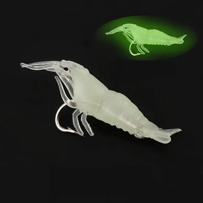 Soft Silicone Luminous Simulation Shrimp Lure With Hook Artificial Baits Fishing