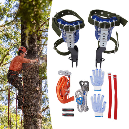 Professional Tree Climbing Spikes Kit 330lb Capacity Steel Spurs with Adjustable Straps & Safety Gear for Arborists & Hunters