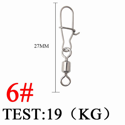 Bearing Rolling Swivel Stainless Steel Snap Pike Fishing Accessories Connector Fishhook Lure Swivels Tackle